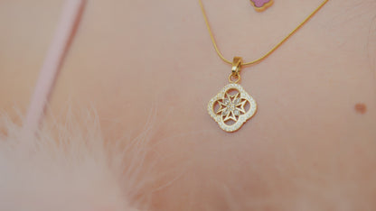Quad Crystal Maltese Cross Pendant