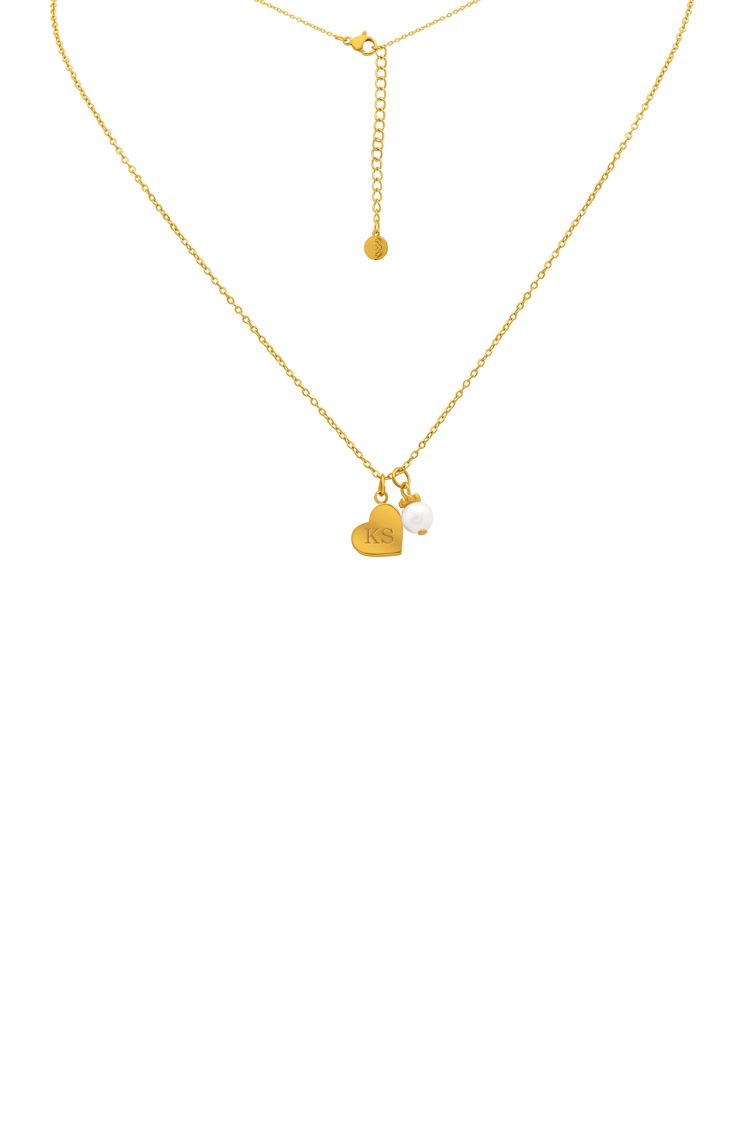 Qalbi Perla Engravable Gold Necklace