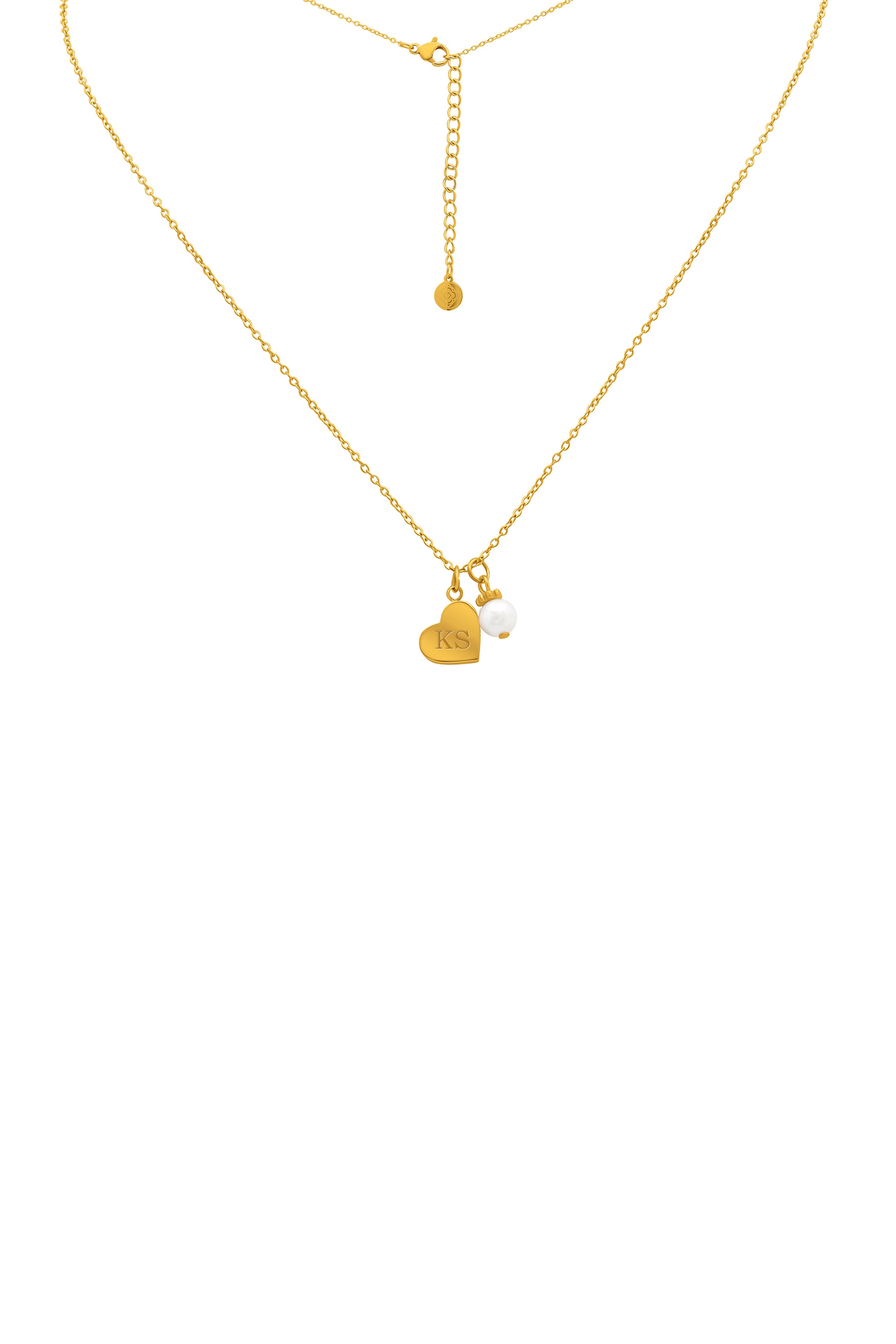Qalbi Perla Engravable Gold Necklace