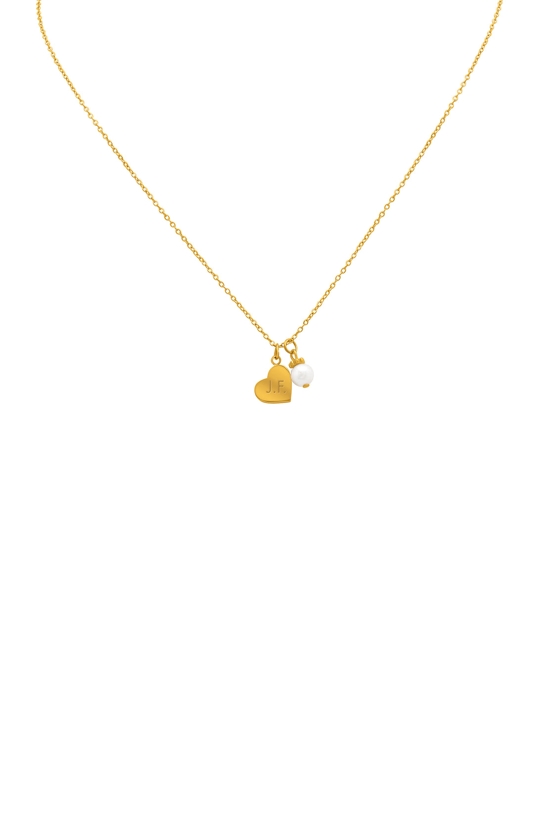 Qalbi Perla Engravable Gold Necklace
