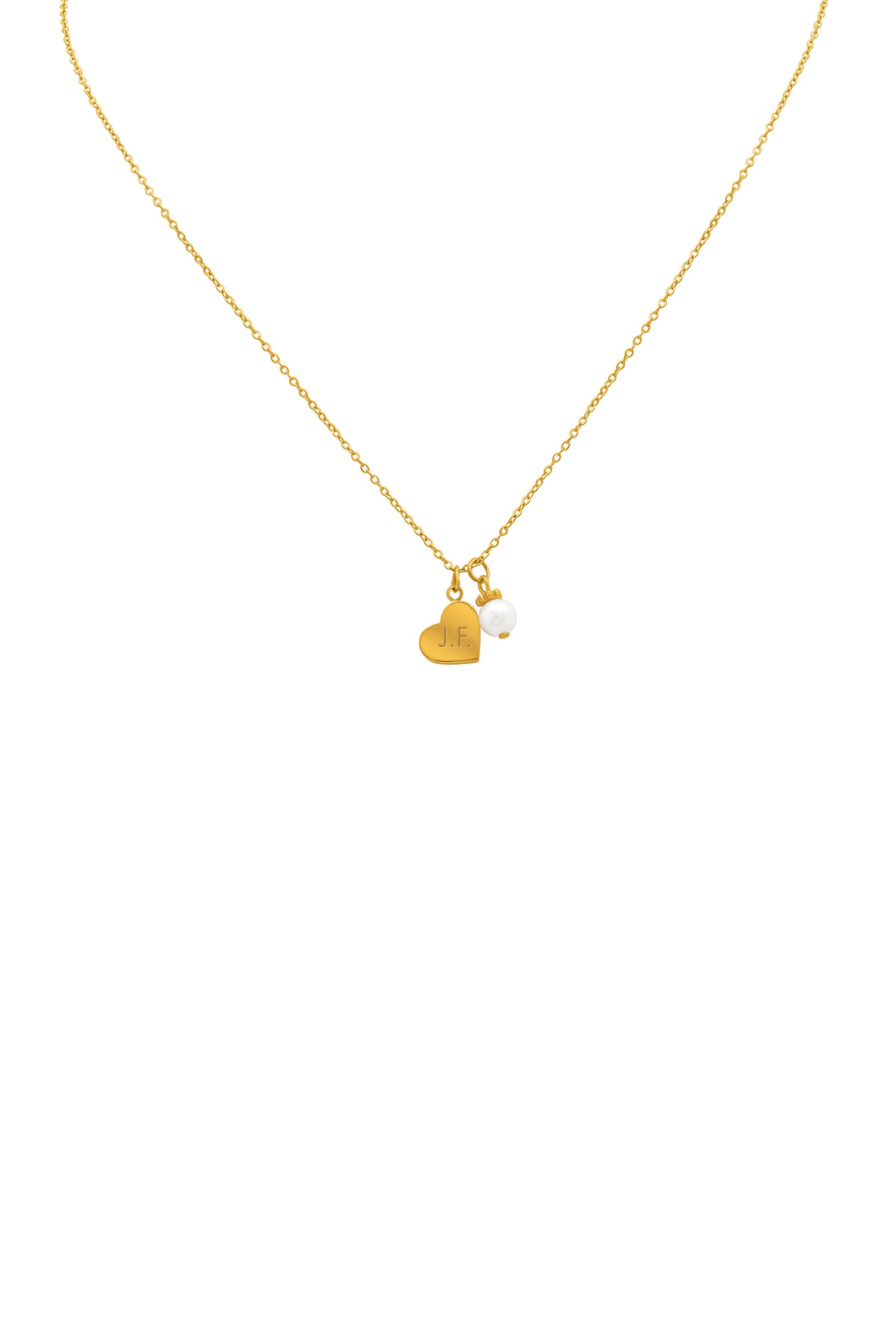 Qalbi Perla Engravable Gold Necklace
