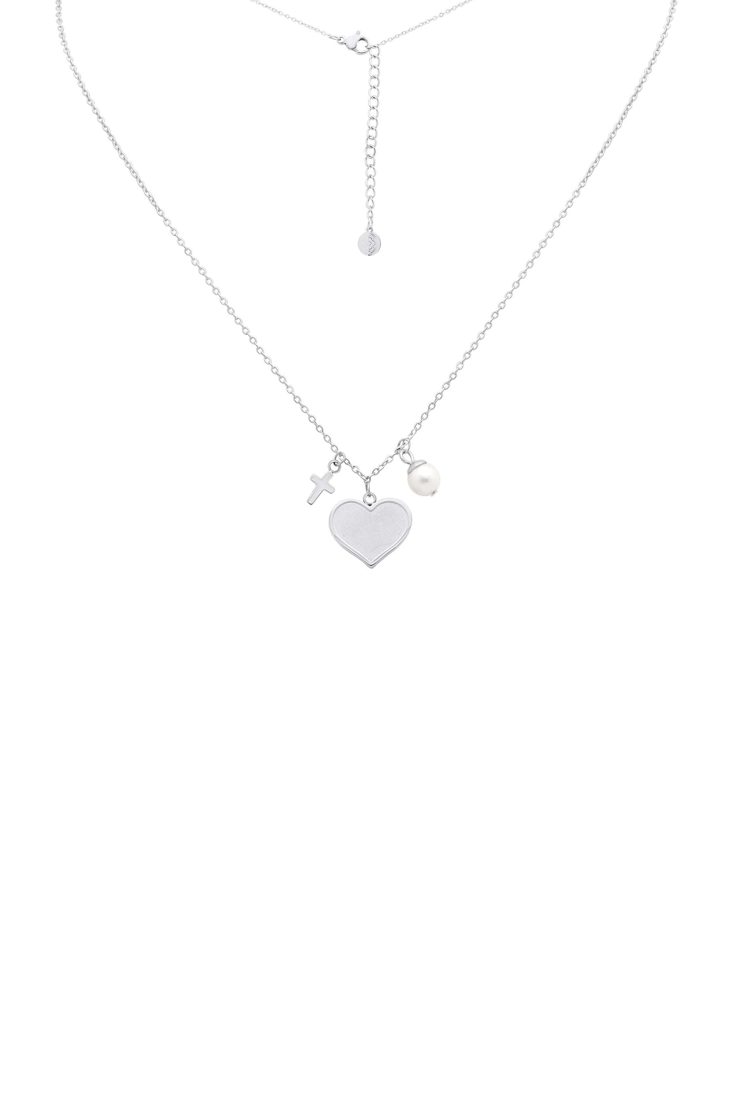 Engravable Silver Heart Charm Necklace