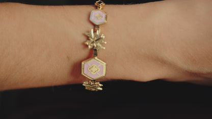 Reġina Pink Enamel Bangle