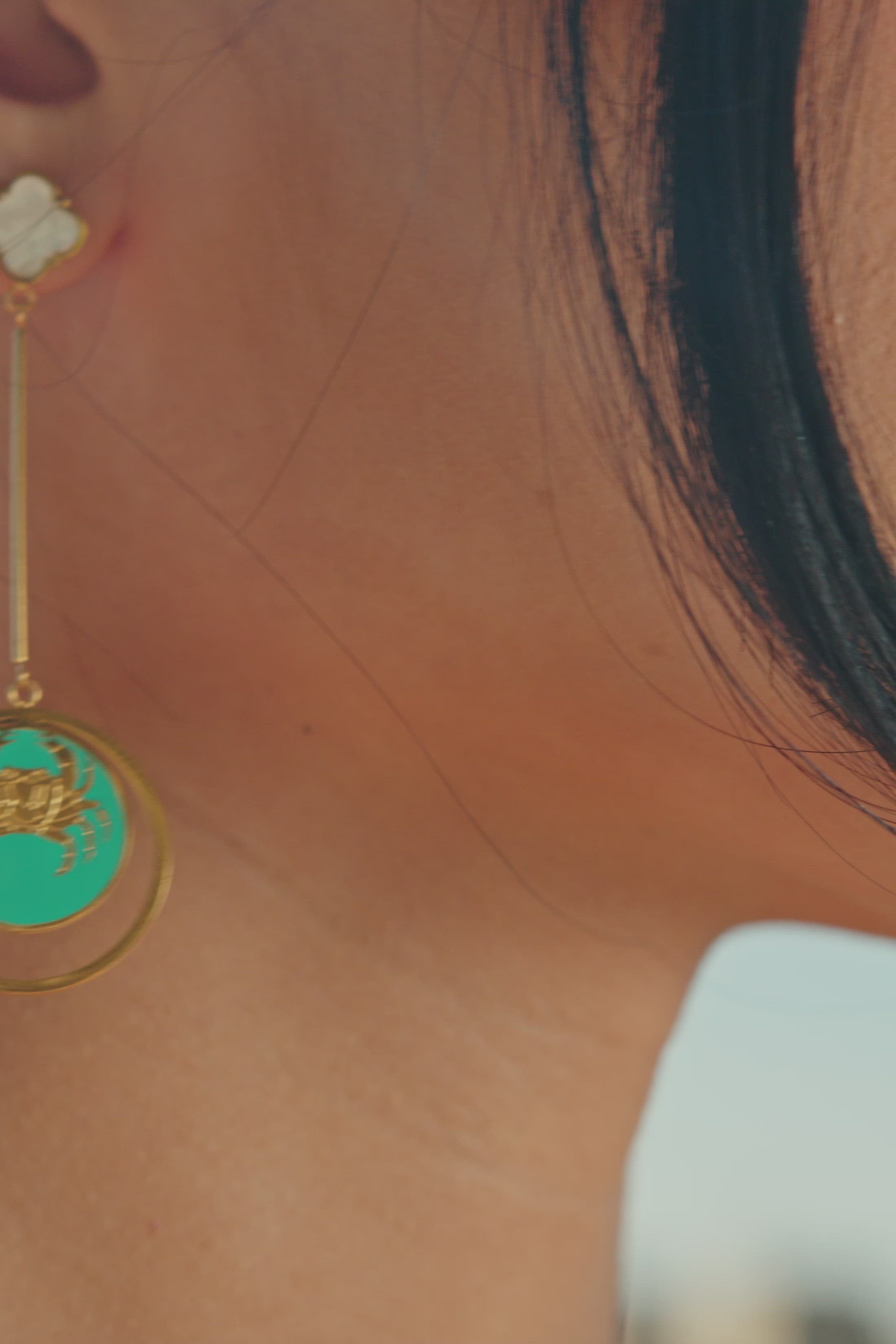 Qabru Mother of Pearl Drop Earrings