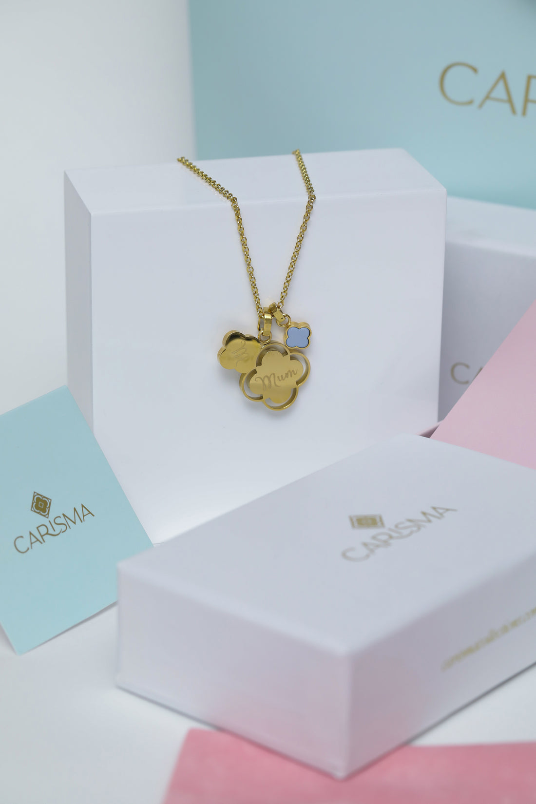 &quot;Mum&quot; or &quot;Ma&quot;  Carisma Pendant, Mini-Letter Pendant &amp; Birthstone Pendant Gift Set