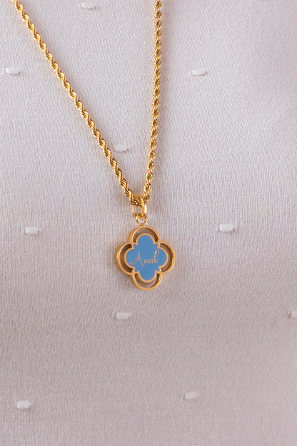 "Aunt" Blue Enamel Pendant
