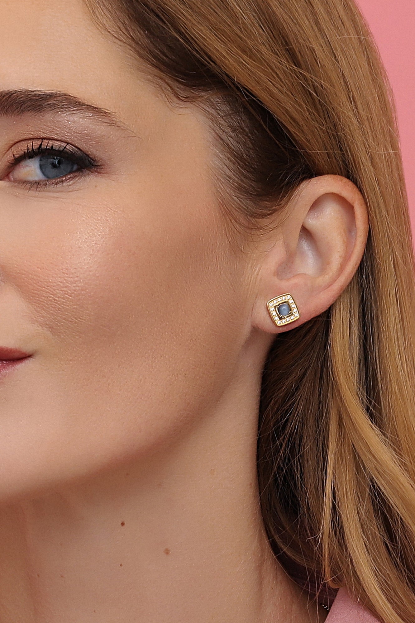 Azure Cat Eye Stud Earring Set