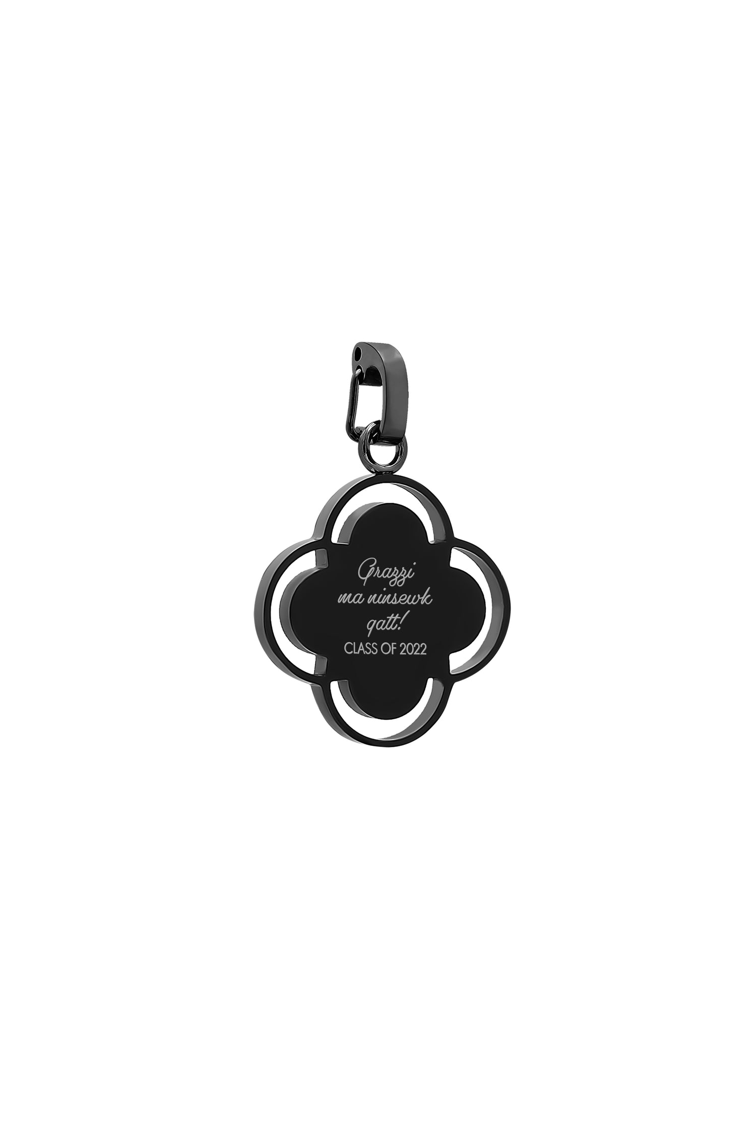 "Grazzi ma ninsewk qatt! Class of 2023" Matte Black Carisma Logo Pendant