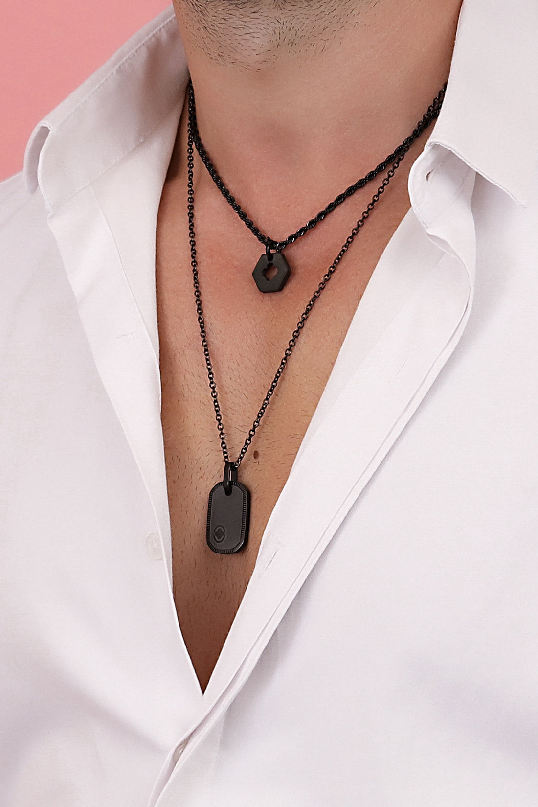Carisma Logo Black Tag Engravable Pendant
