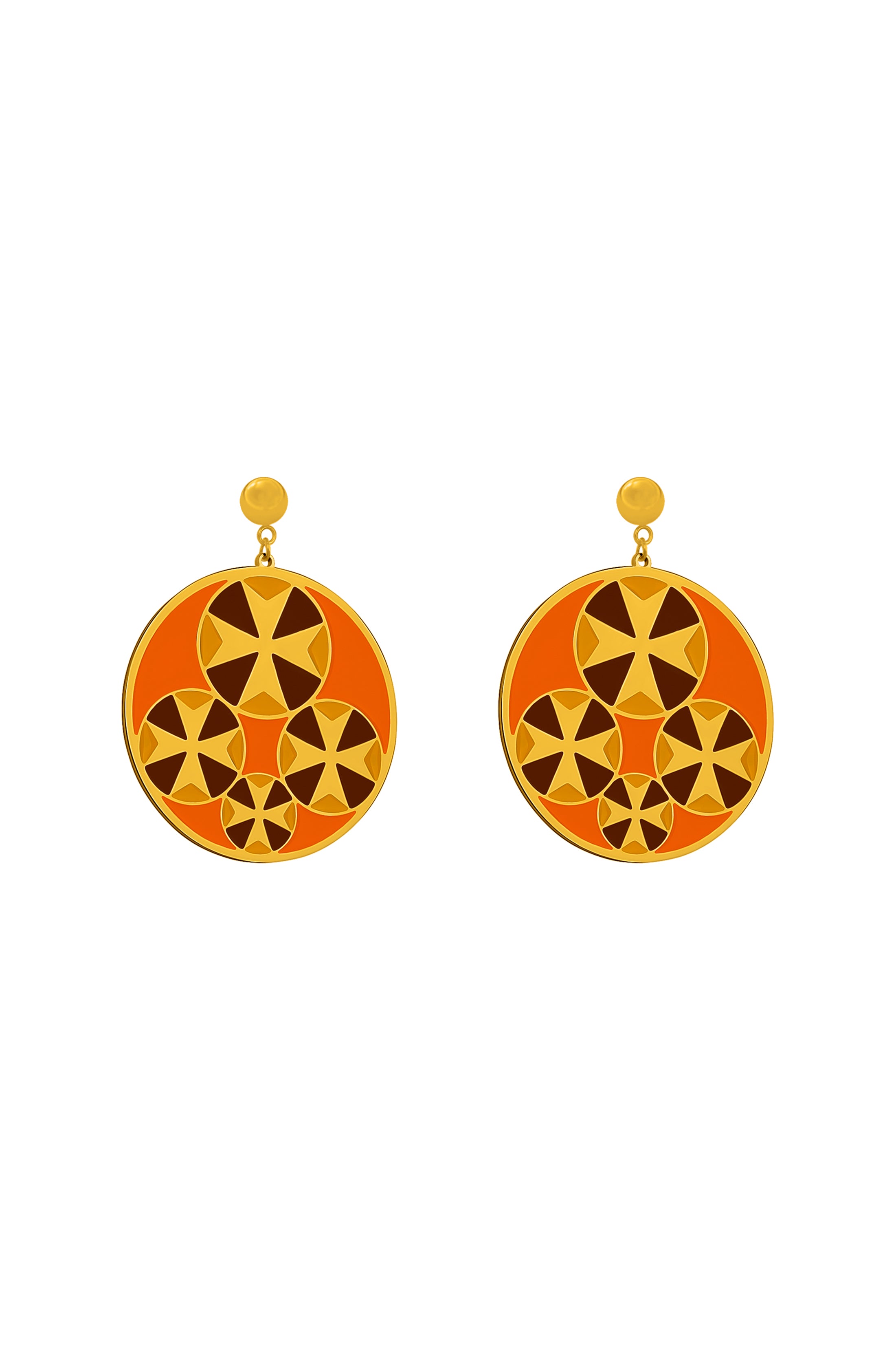 Hazel Brown Tetrad Maltese Cross Earring Set