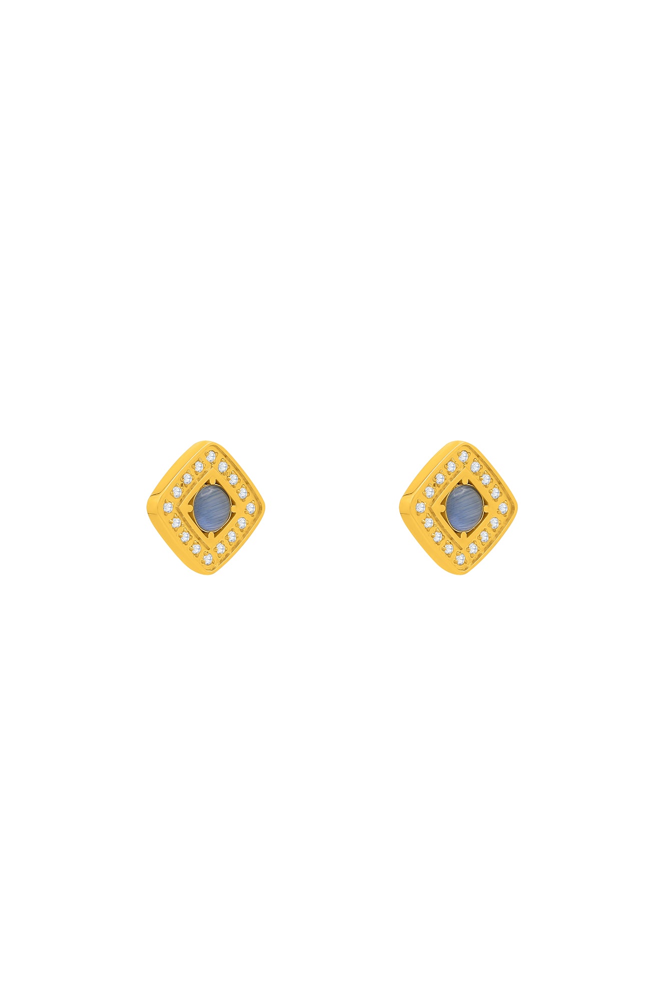 Azure Cat Eye Stud Earring Set