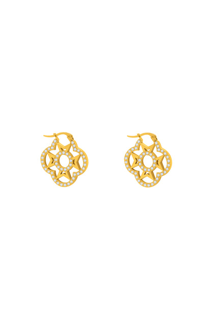 Infinity Maltese Cross Petite Hoop Earrings