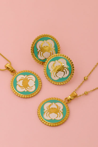 Qabru Enamel Stud Earrings
