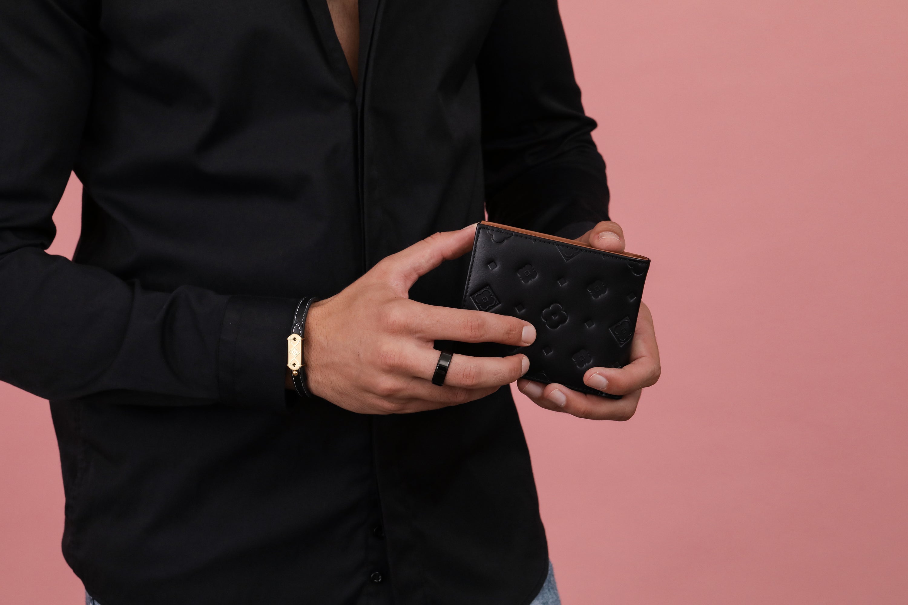 Black Buckle Leather Bracelets