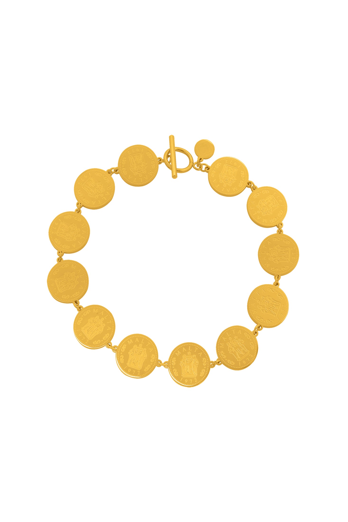 Fortitude, Faith &amp; Hope Coin Link Choker Necklace