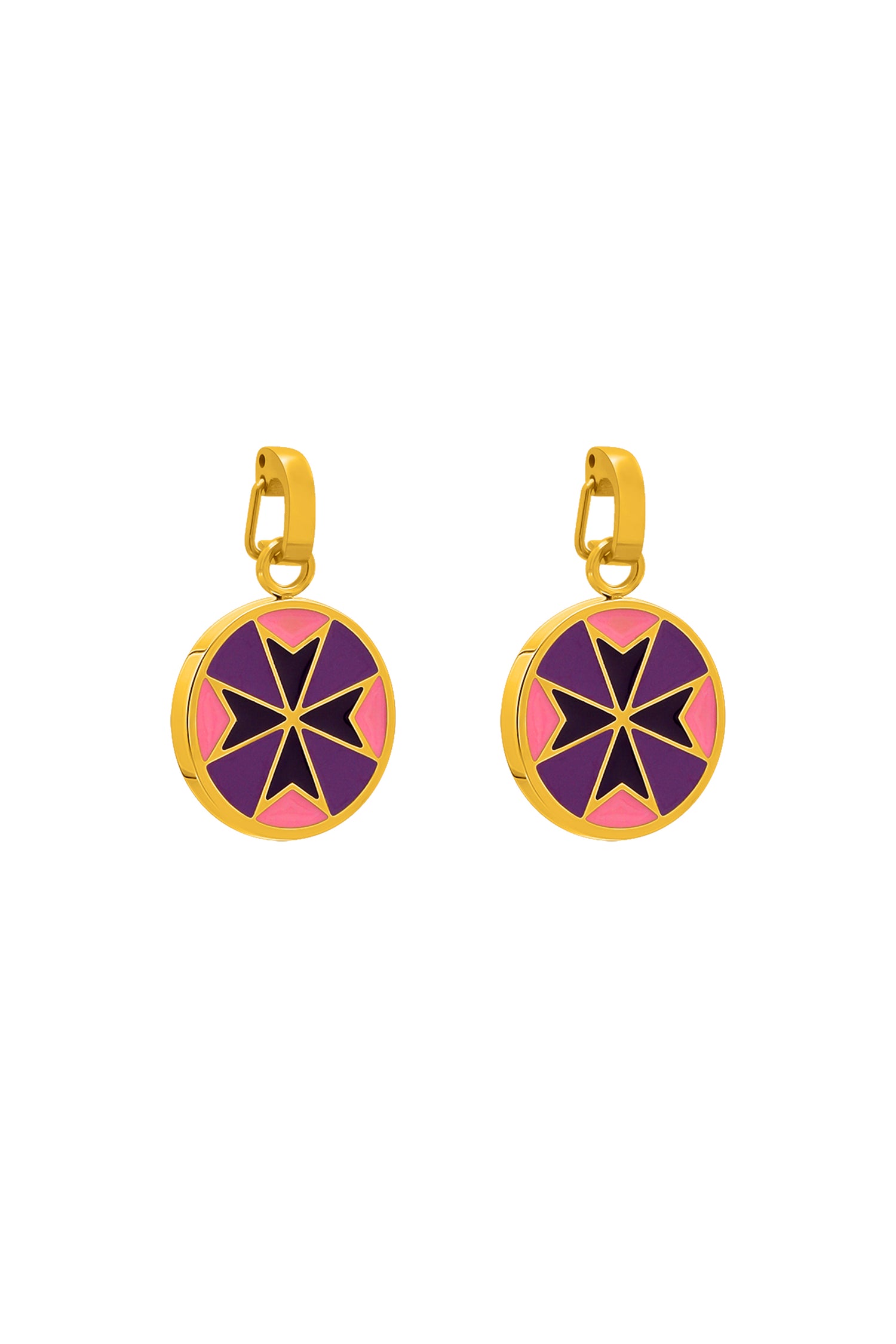 Lavender Maltese Cross Pendant Earring Set