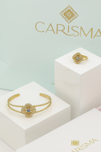 Azure Cat Eye Ring &amp; Bangle Gift Set