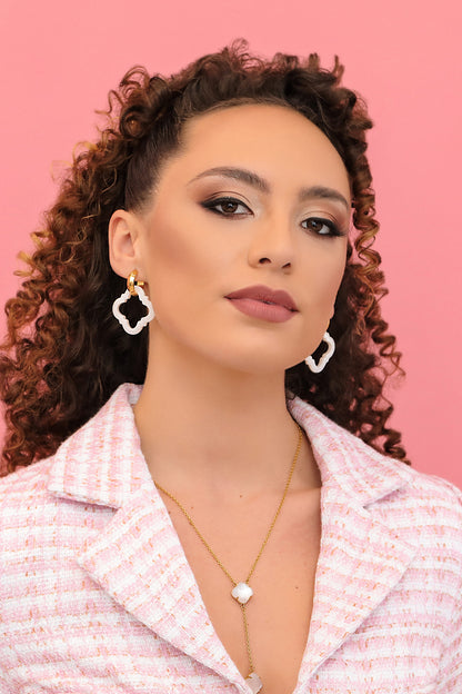 Stone Station Mother of Pearl Carisma Logo Earring Stone