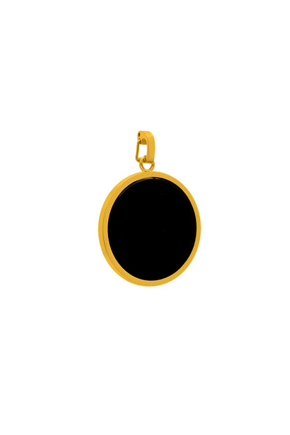 Obsidian Stone Large Circle Pendant