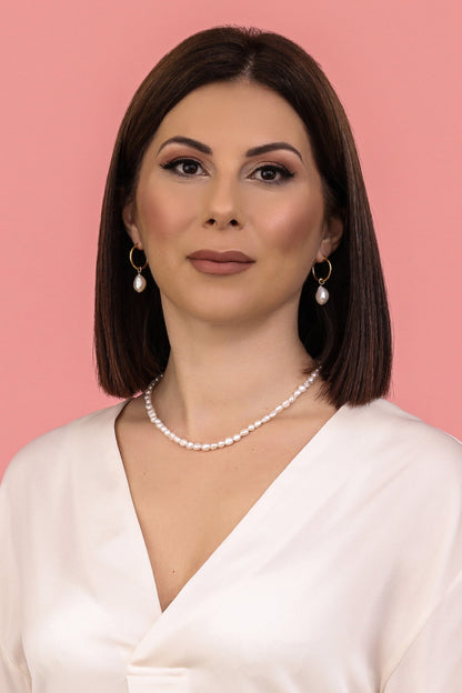 Freshwater Pearl Necklace &amp; Carisma Logo Letter Gift Set