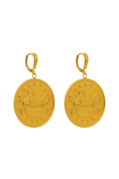 Xini Coin Embossed Statement Earrings