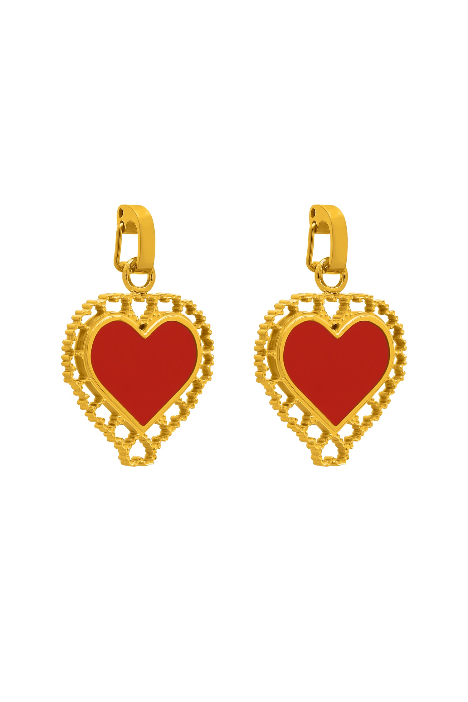 Bizzilla Heart Pendant Earring Set