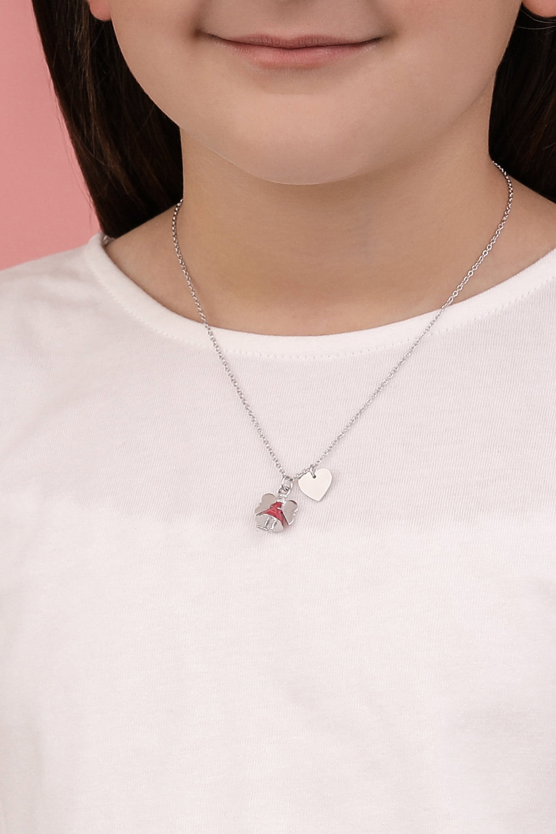 Carisma Engravable Heart &amp; Fairy Pendant necklace