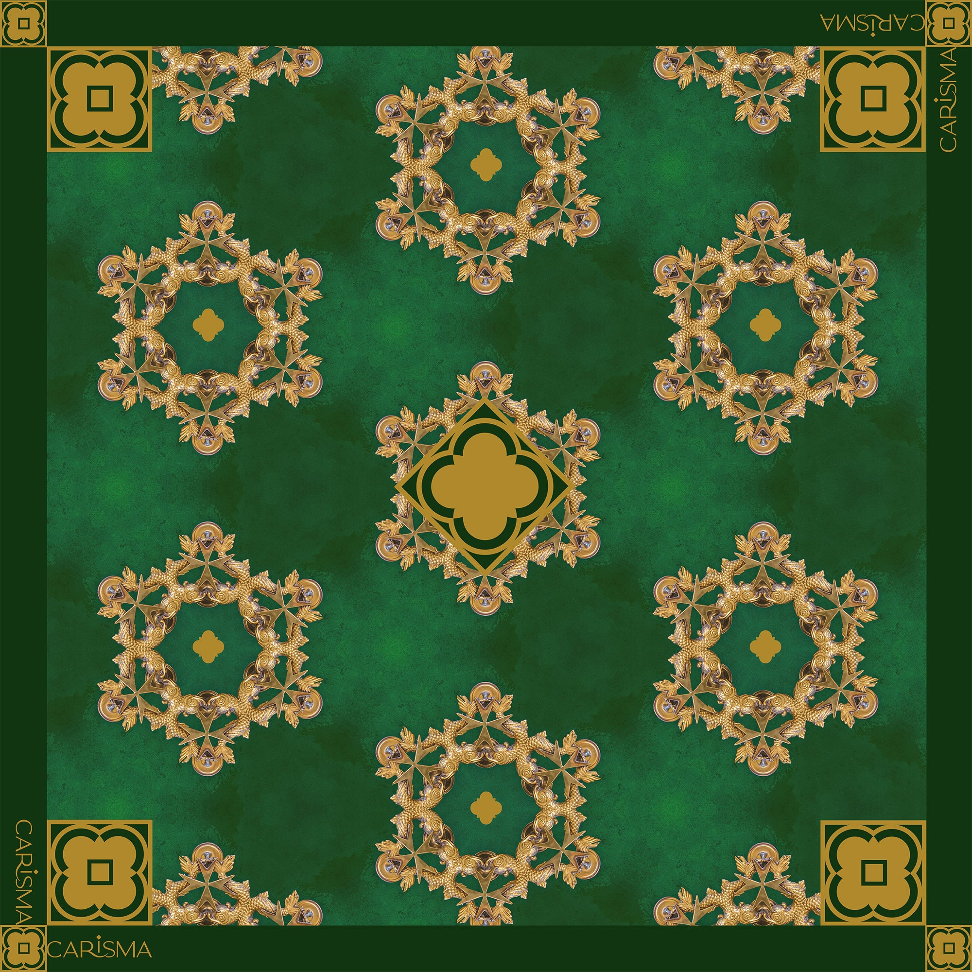 Dolphin &amp; Maltese Cross Ħabbata Silk Scarf