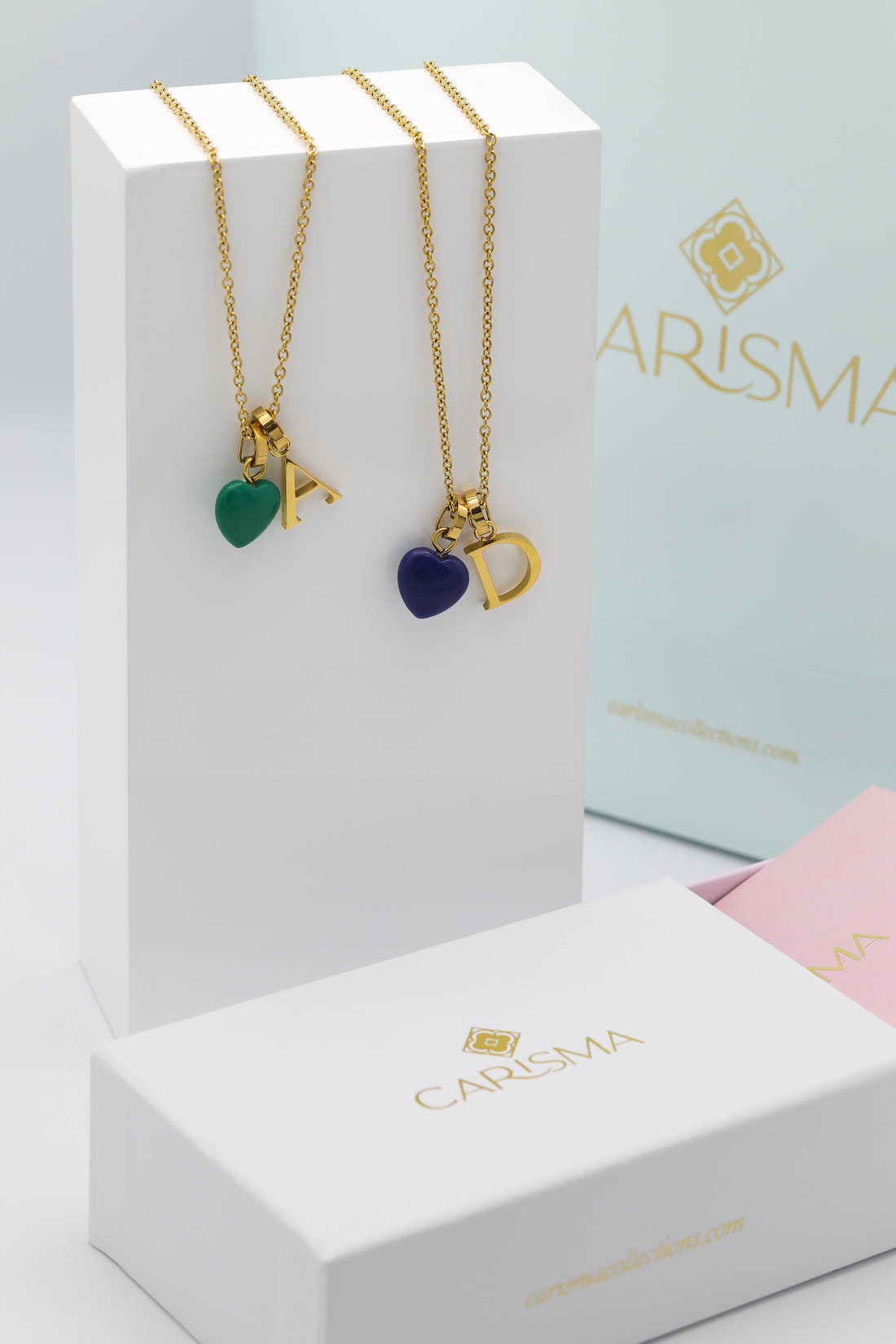 Carisma Letter &amp; Heart Birthstone Pendant Necklace Matching Gift Set