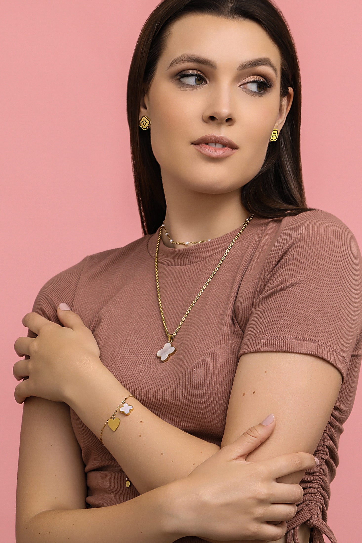 Engravable Heart Agate Bracelet Gift Set