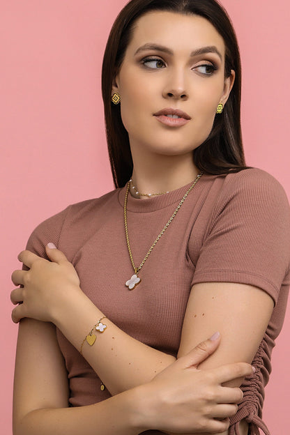 Engravable Heart Agate Bracelet Gift Set