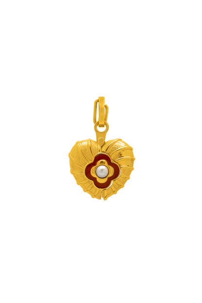 Red Heart Enamel Engravable Pendant