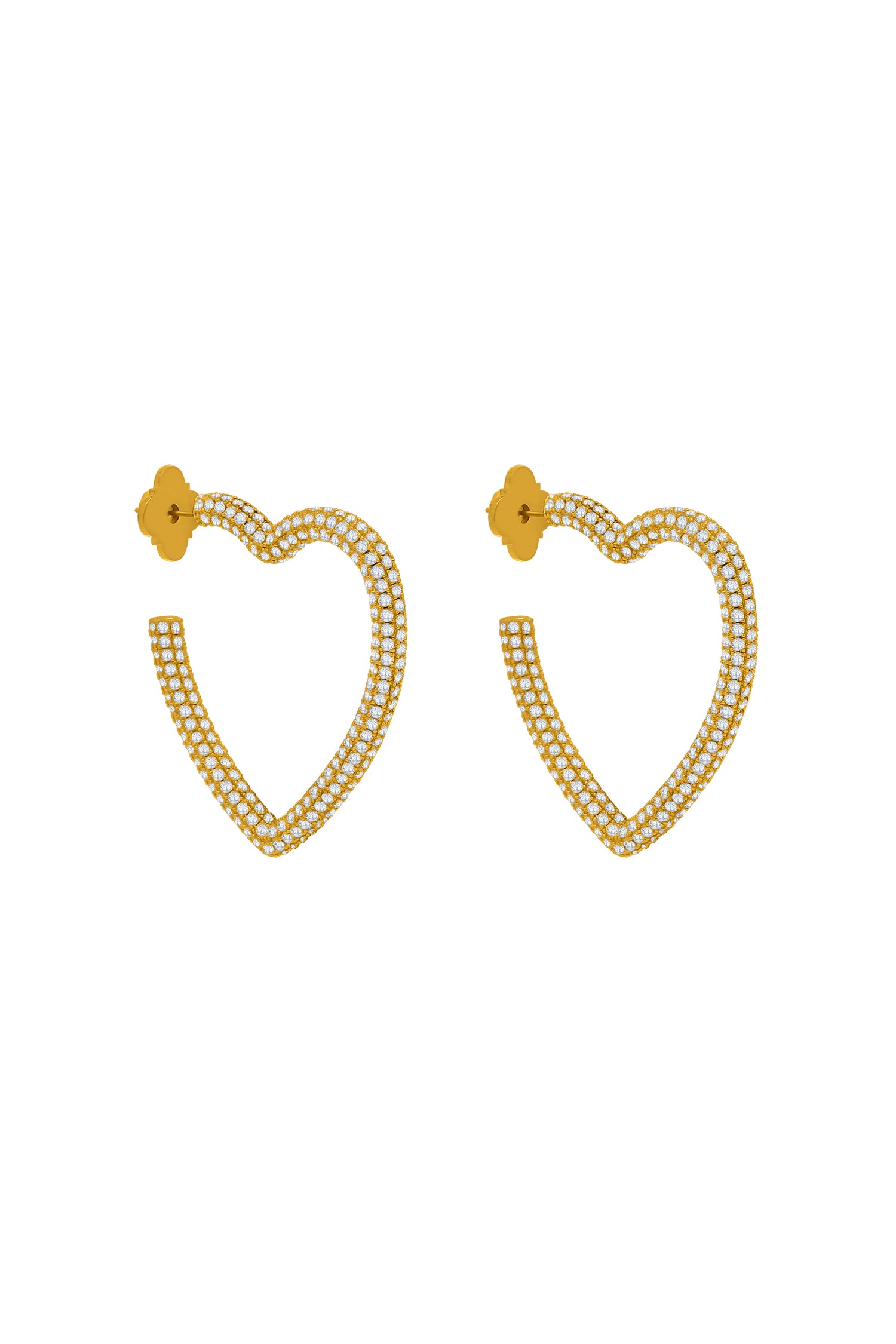 Oversized Heart Pavé Hoop Earring Set