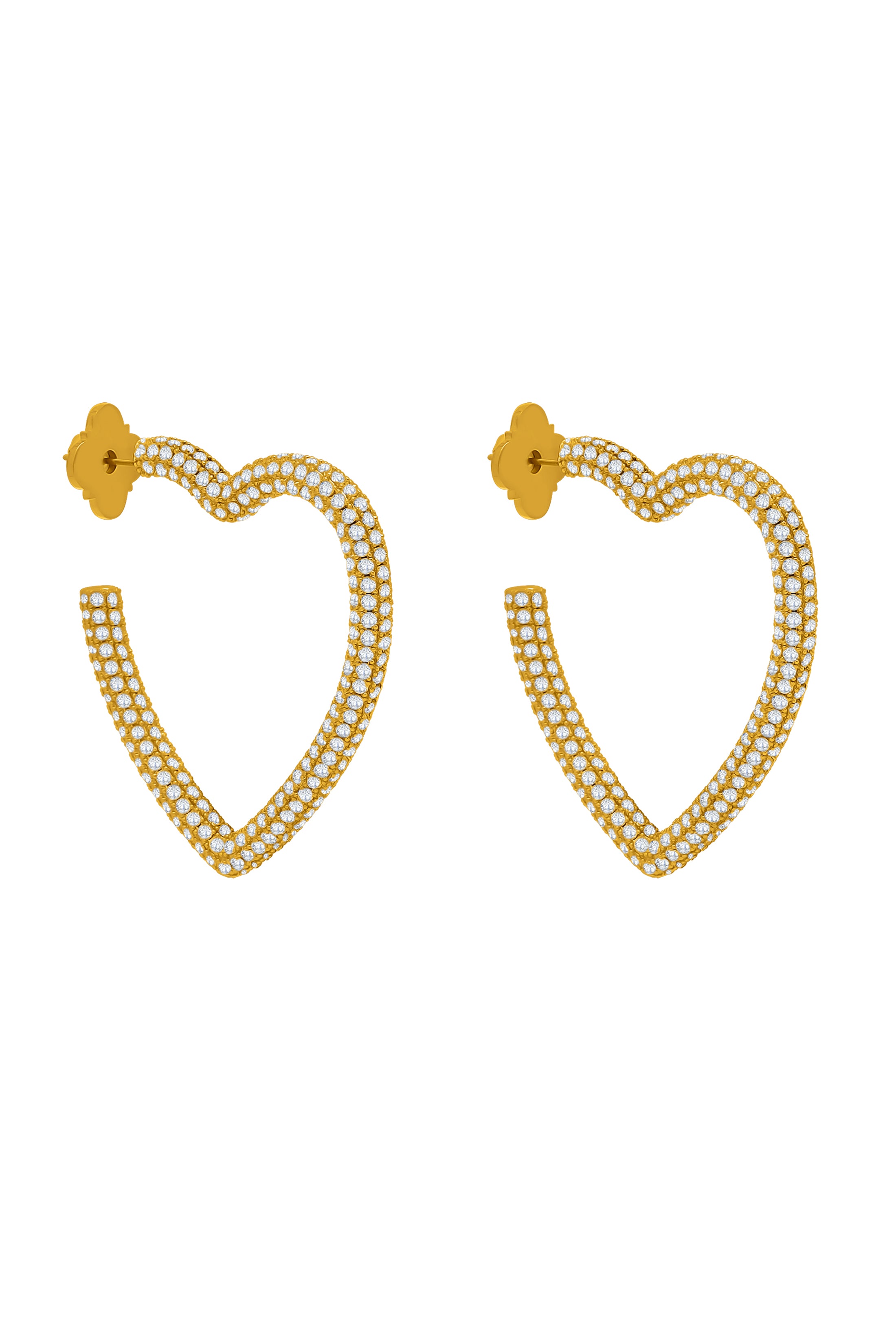 Oversized Heart Pavé Hoop Earring Set