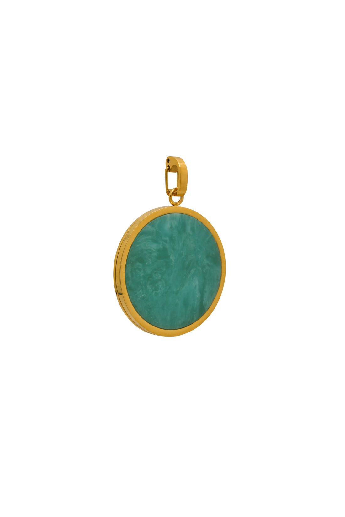 Turquoise Stone Large Circle Pendant