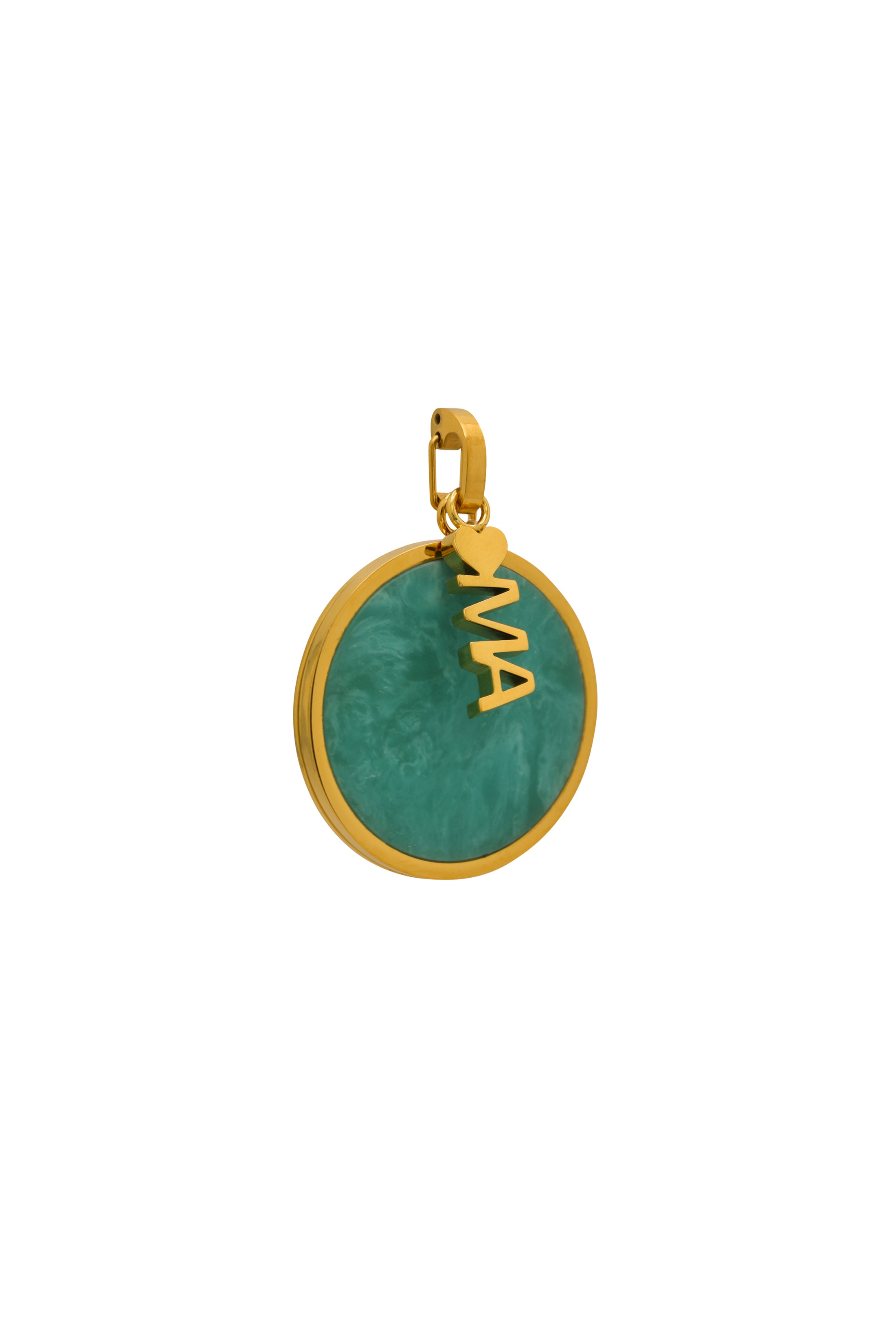 Turquoise Stone Large Circle Pendant