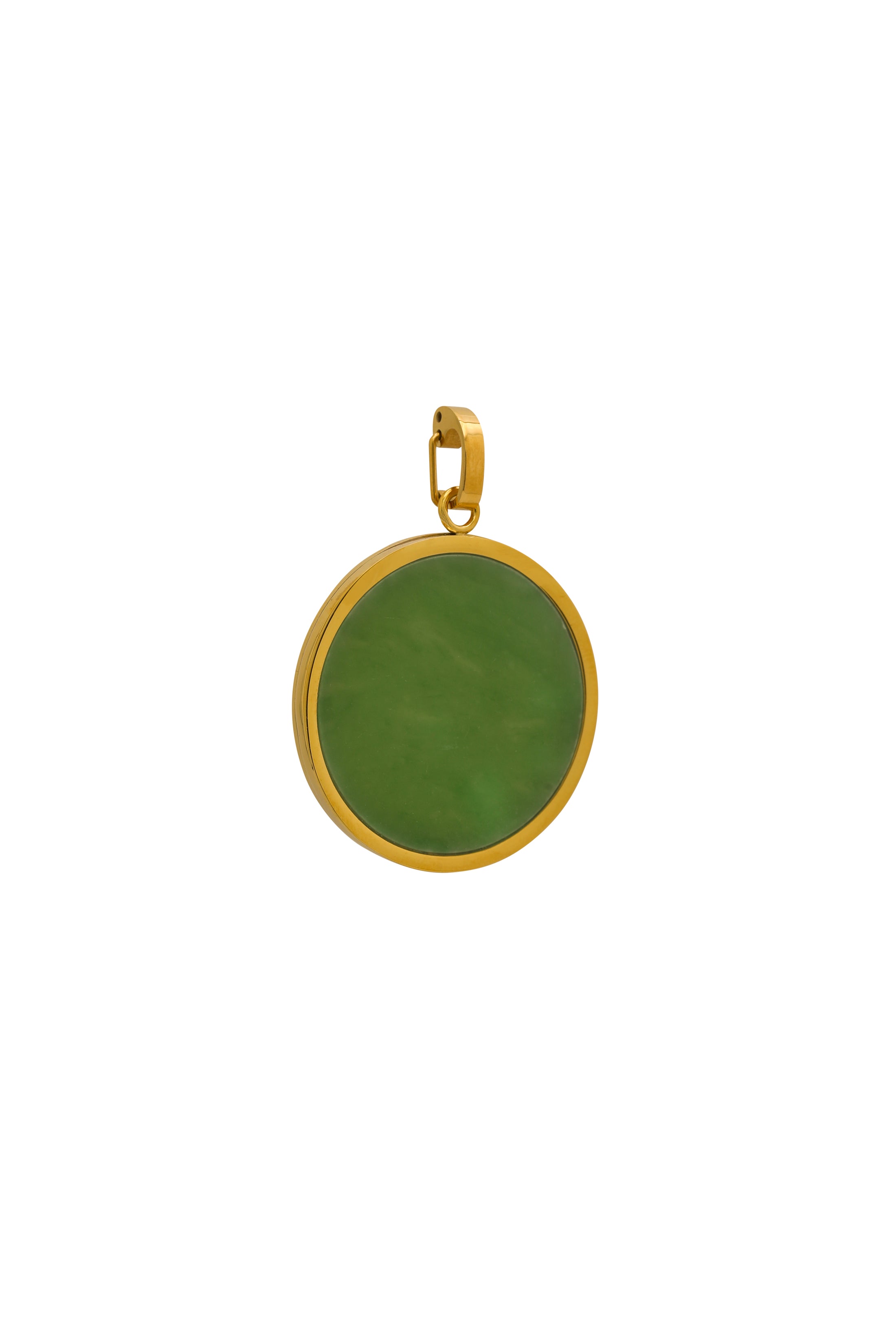 Jade Stone Large Circle Pendant