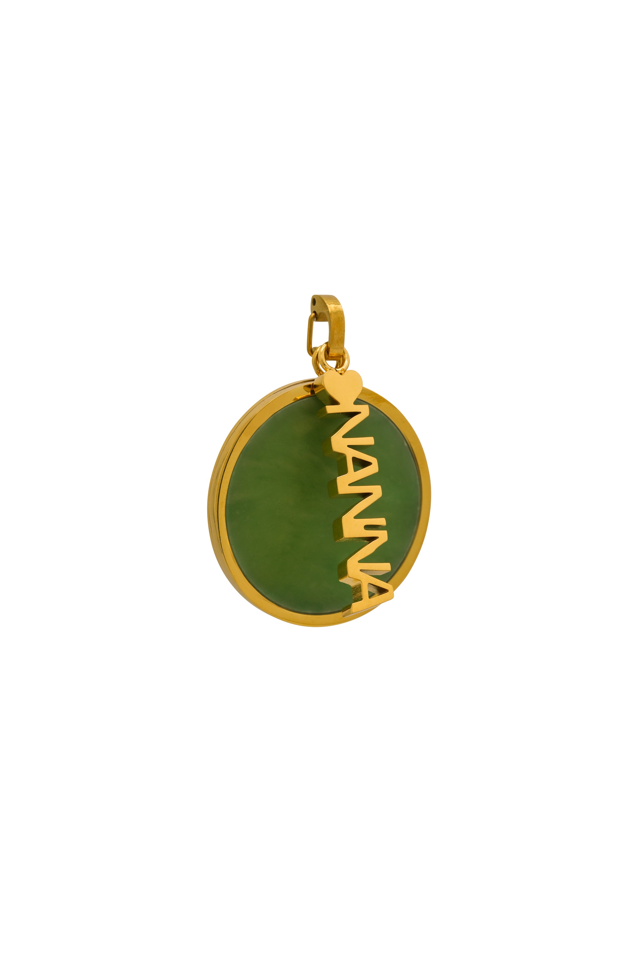 Jade Stone Large Circle Pendant