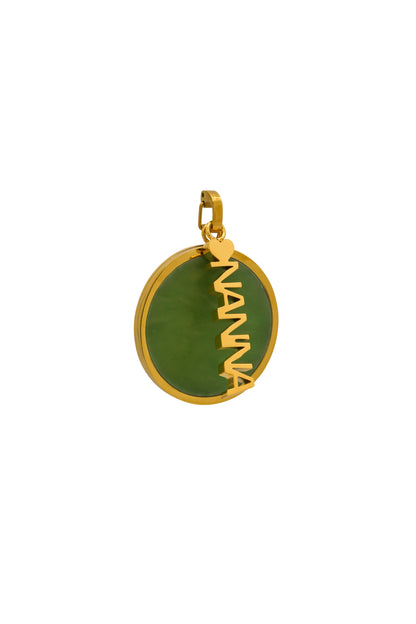 Jade Stone Large Circle Pendant