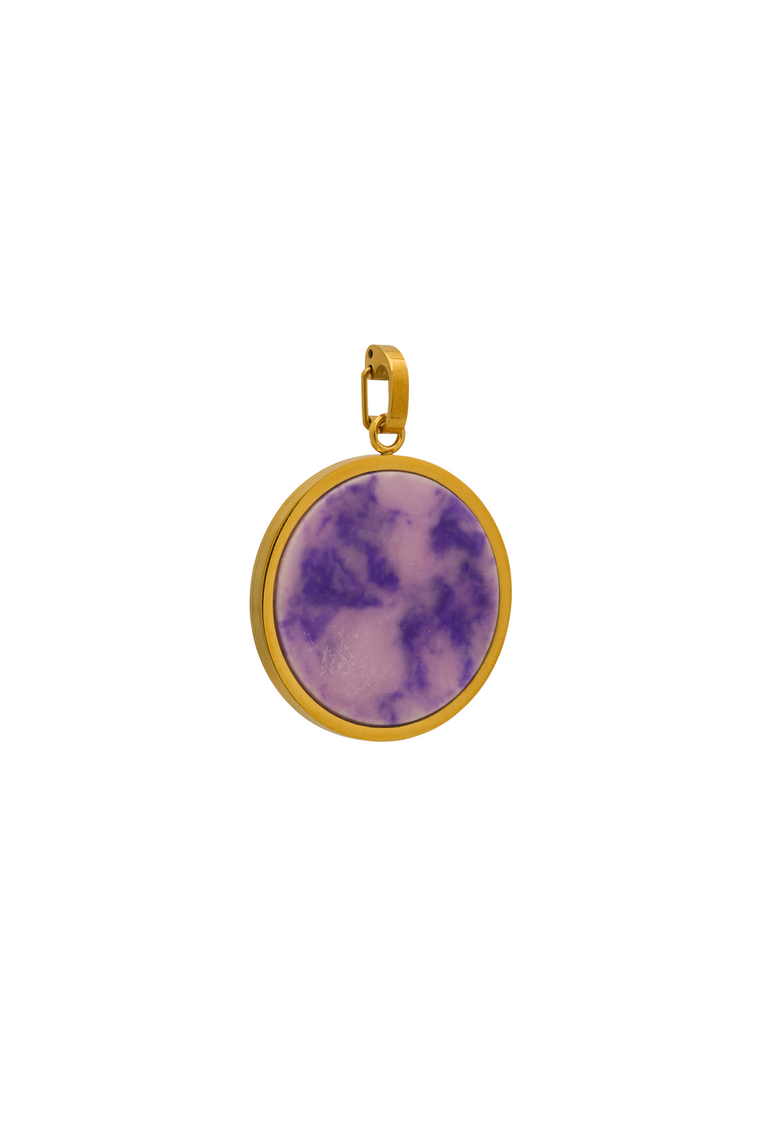 Amethyst Stone Large Circle Pendant