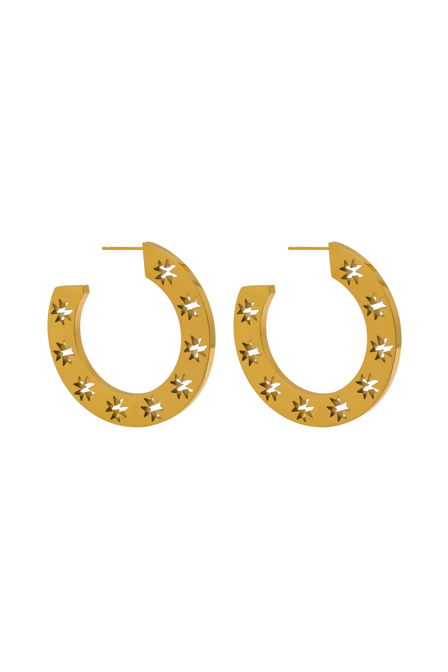 Maltese Cross Half Hoop Earring Set