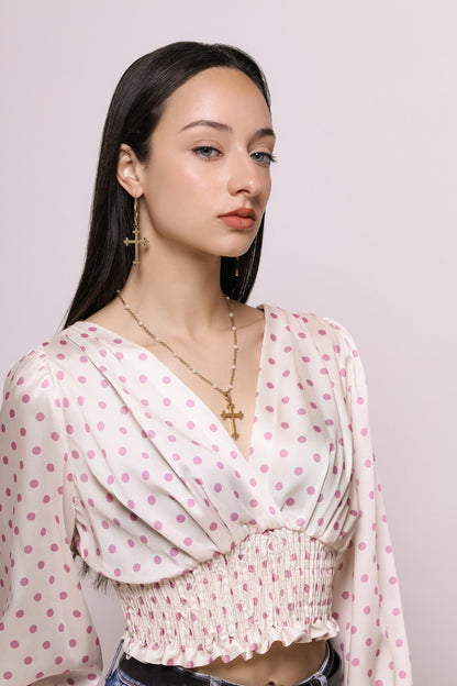 Pink Crystals Carisma Cross Pendant
