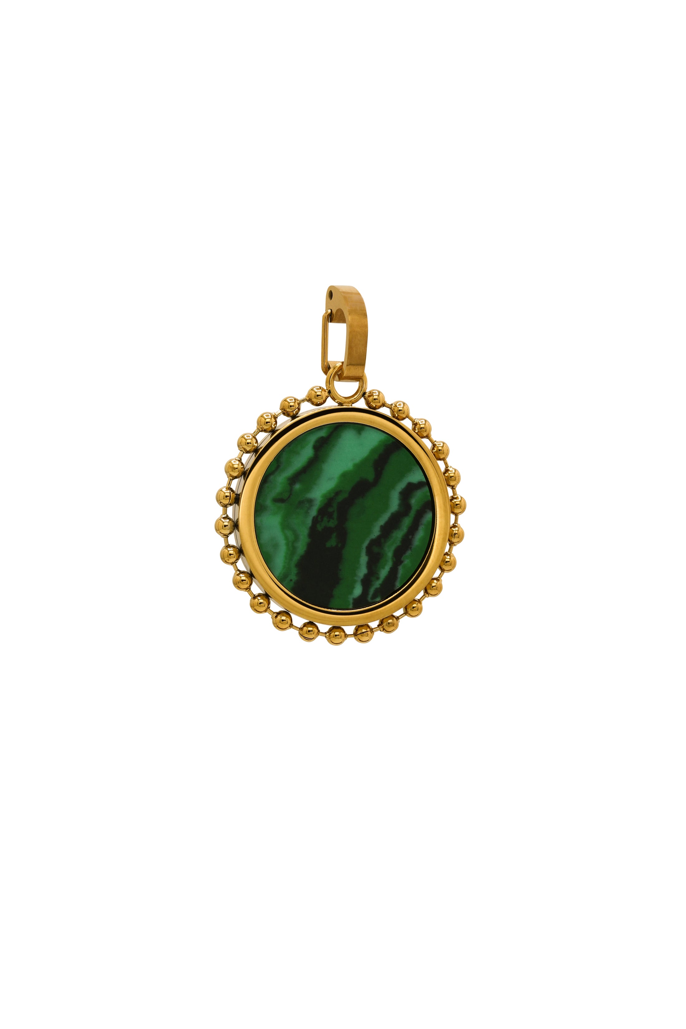 Malachite Stone Pendant Earring Set