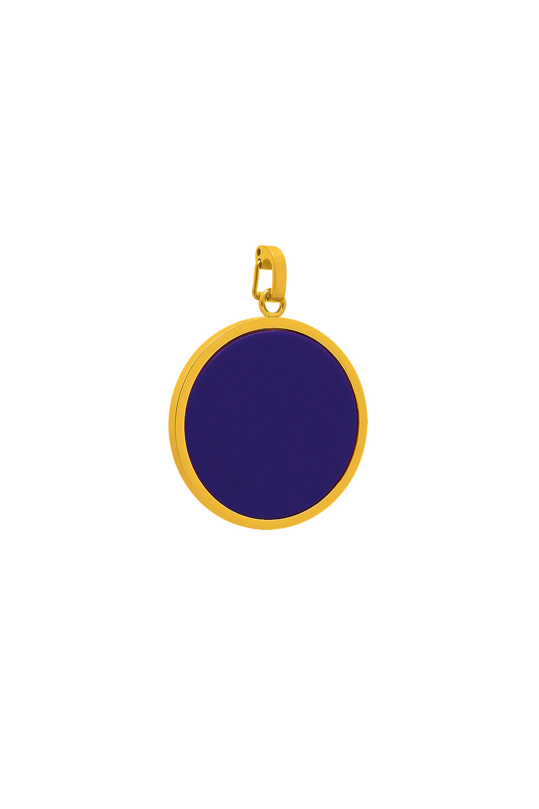 Deep Blue Stone Large Circle Pendant
