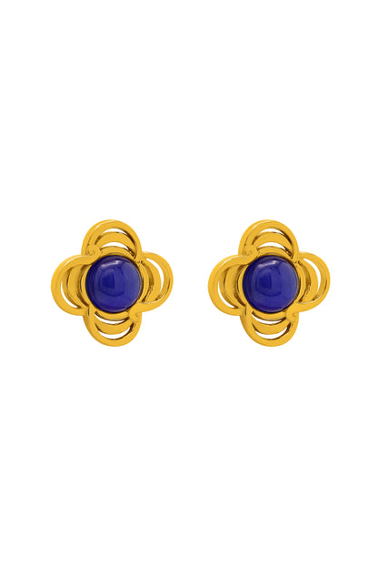 Roxanne’s Deep Blue Cat Eye Stud Earring Set