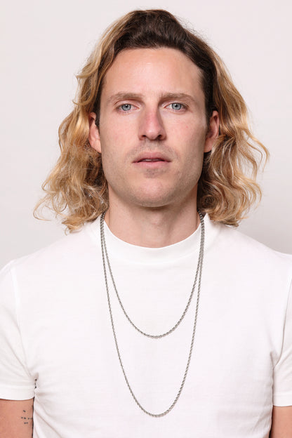 Silver Rope Chain Necklace