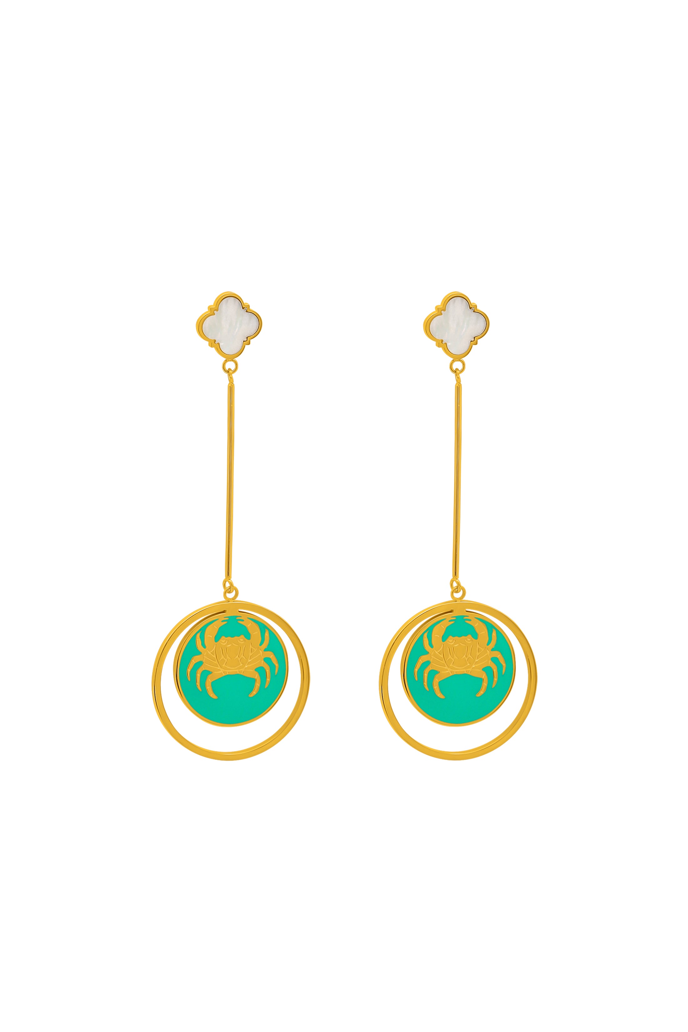 Qabru Mother of Pearl Drop Earrings
