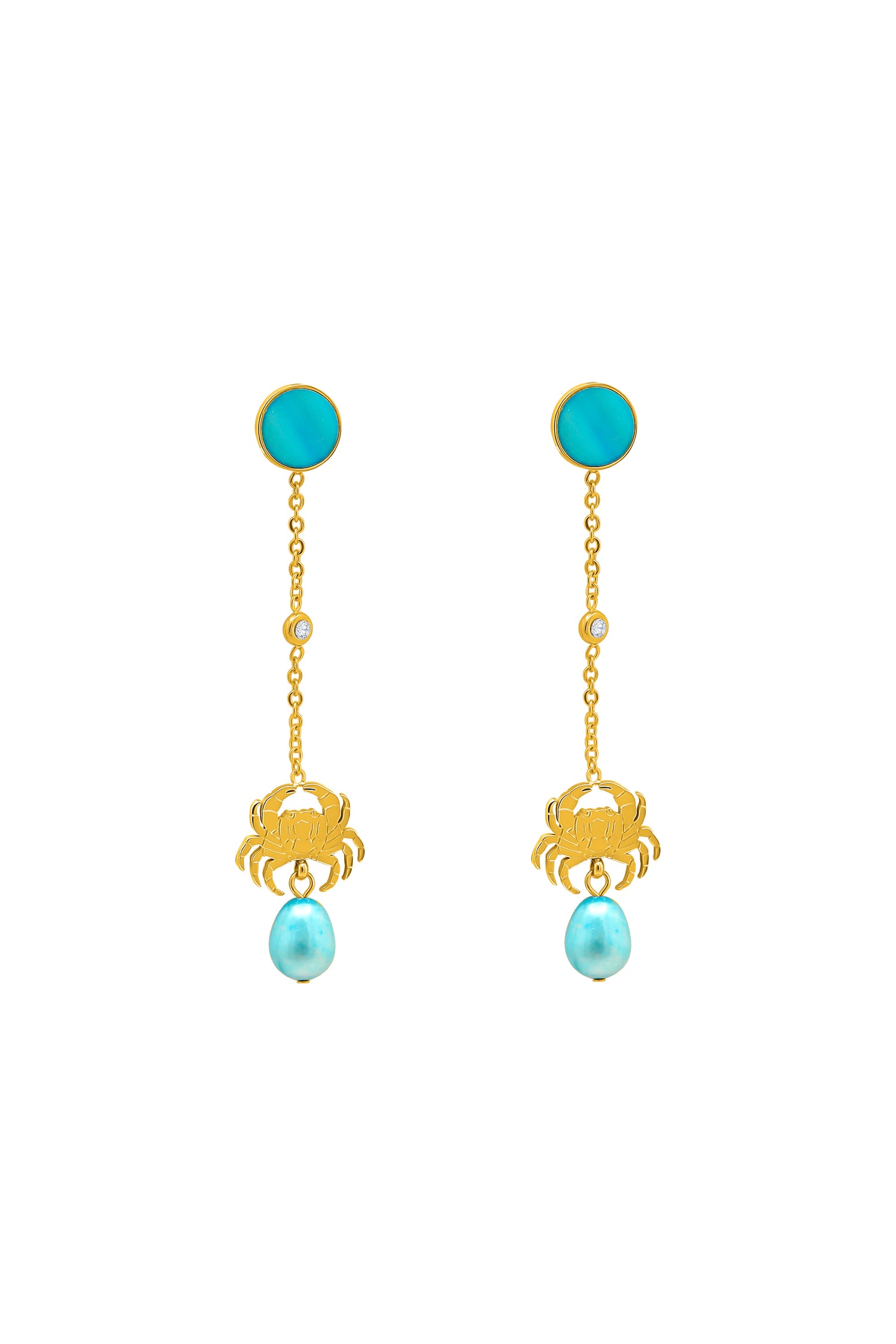 Qabru Blue FreshWater Pearl Drop Earrings