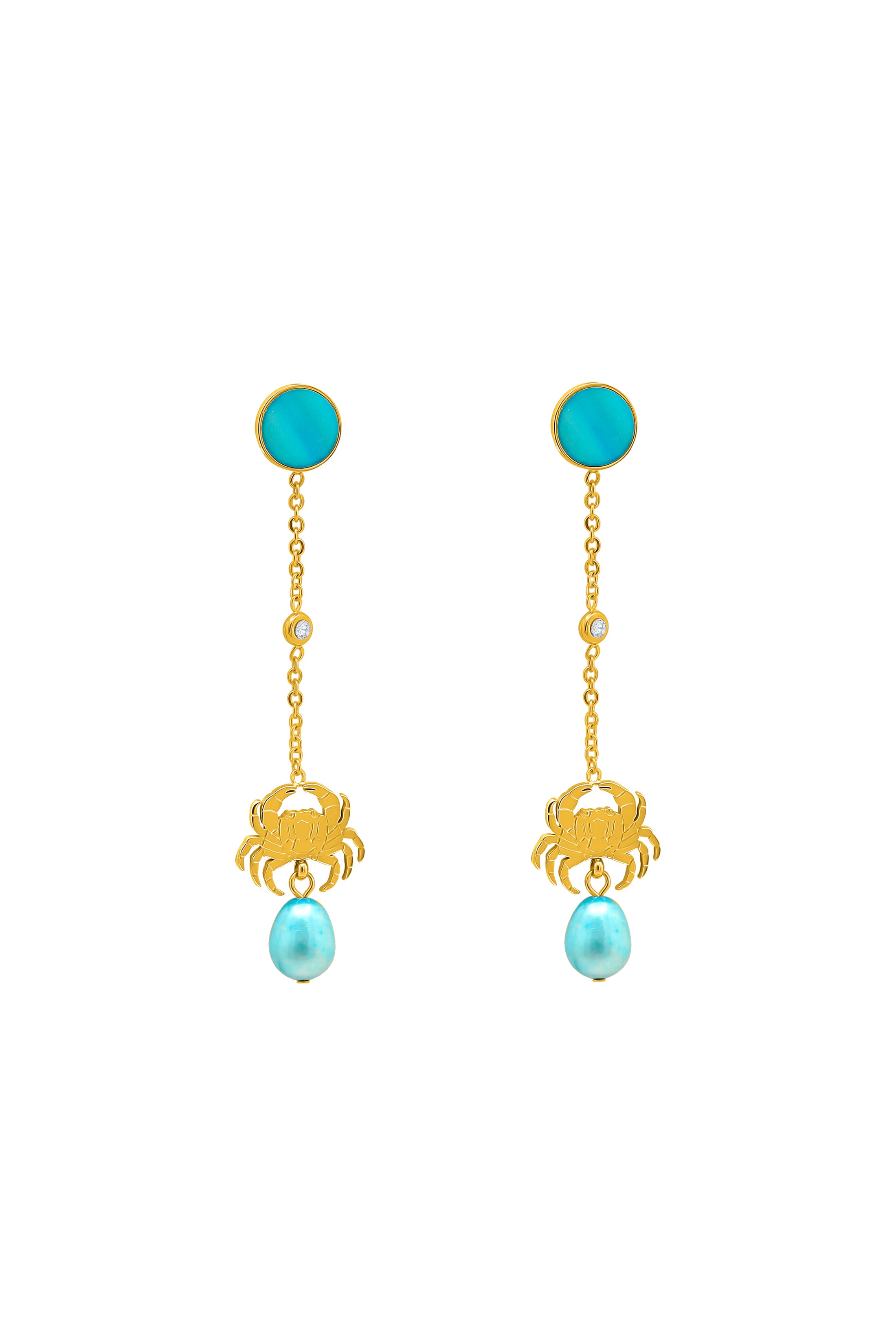 Qabru Blue FreshWater Pearl Drop Earrings