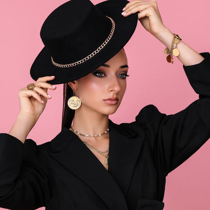 Xini Coin Embossed Statement Earrings